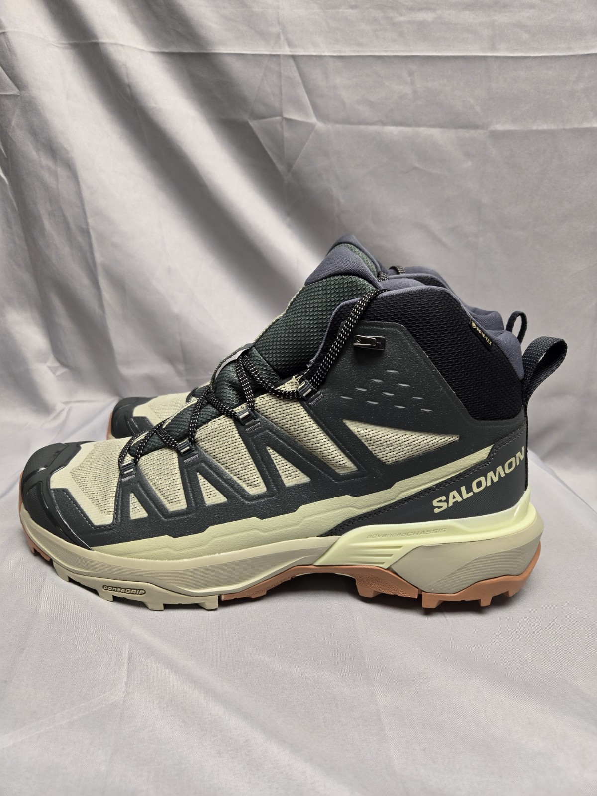 NUOVE scarpe da trekking Salomon X Ultra 360 Edge Mid GTX Gore Tex verdi da uomo taglia 11