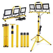 21000LM LED Work Light with Stand,3 Head Portable Work Lights,IP66 Waterproof...