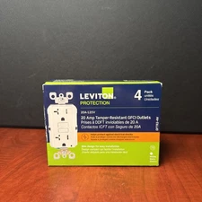Leviton GFTR2-4W 20A 125V Tamper-Resist GFCI Outlet - White 4 Pack (5827) New