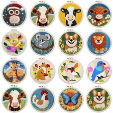 DIY 20cm Punch Needle Beginner Set Kit – Animal Designs Craft Embroidery
