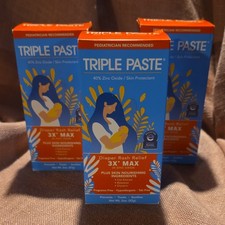 Triple Paste 3X Max Diaper Rash Relief 40 Zinc Oxide Skin Protectant 3 Pack