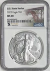 2022 Silver Eagle MS70 NGC U.S. States Series- West Virginia