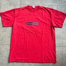 Vintage 1997 Made In USA Red GUESS USA Graphic T-shirt #90s Size XL