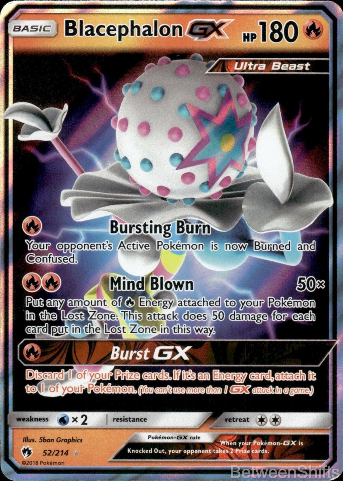 BLACEPHALON GX 52/214 HOLO GX RARE LOST THUNDER POKEMON NM