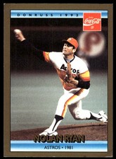 Nolan Ryan 1992 Donruss Coca-Cola Nolan Ryan #15 Houston Astros FREE SHIPPING
