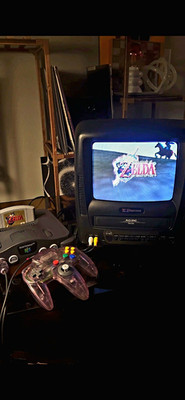 Nintendo 64 Gray Console Bundle w/ Purple Controller, Zelda Ocarina of Time V1.1