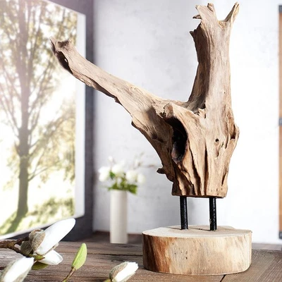 Massives Teakholz Design Ornament FLAME 30-40cm Treibholz Skulptur Dekoration - Bild 1 von 4