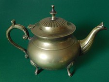 Messing kleine Teekanne Kaffeekanne Kanne antik kunstvoll verziert Jugendstil