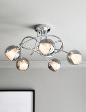 Next Smoke Grey Cooper 5 Light Multiarm Ceiling Chandelier Pendant £75 Modern