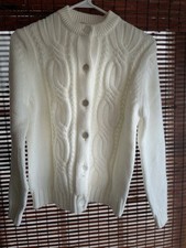 Vintage Fully Fashioned 100 Virgin Acrylic Knit Button Cardigan Size Med-NWT