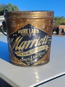 Utah Salt Lake City Very Hard To Find Lard Tin Can