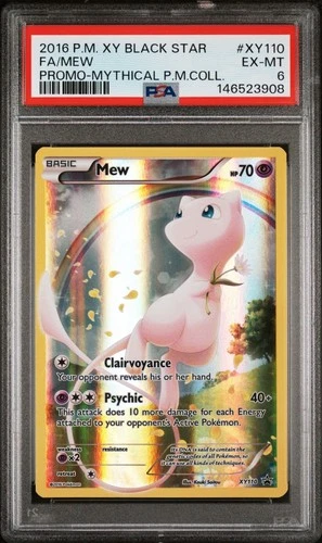Pokemon 2016 Mythical Collection Black Star Promo XY110 Holo Full Art Mew PSA 6