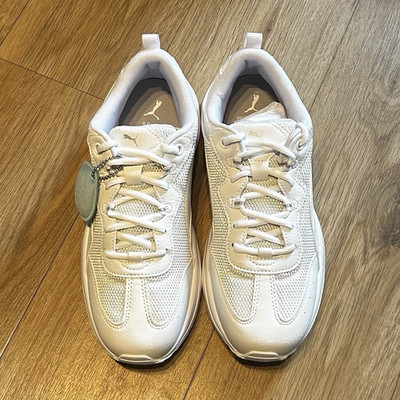 PUMA Cilia Damen Sneaker EU 38 Weiß/Grau Violett Silber Low Top 369778-02