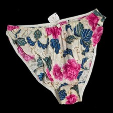 NWT 90s Vintage VICTORIA'S SECRET Crown Label FLORAL Rose Satin Panties 7/L
