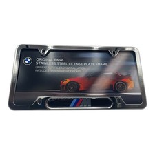 Genuine Bmw M Logo Polished Stainless License Plate Frame M2 M3 M5 M6