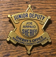 Vintage Novelty Junior Deputy Pinback Badge Maricopa County Sheriff's Department