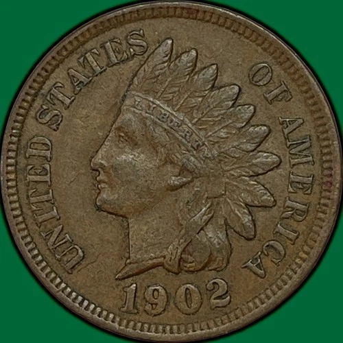 1902 Indian Head Cent Choice Extremely Fine XF+ Coin #35129