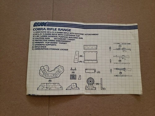 1985 Hasbro G.I.Joe - Cobra Rifle Range instructions Vintage Pre-owned