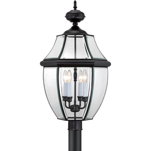Quoizel NY9045 Black Newbury 4-Light 30"H Post Lantern With Clear Glass