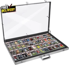 Aluminum Glass Display Case for Cards XL Large Table Top Display Case with.....