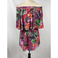 SMYM Show Me Your Mumu Aloha Beautiful Rosarita Romper Red Purple Floral Small