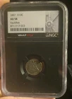 1857 Seated Liberty Half Dime Silver 0.9 Philadelphia NGC AU58 Cert 8711717