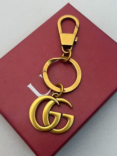 GUCCI Charm Logo GG Gold Design Keychain Gift Key chain with Brand New in Box