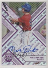 2018 Panini Elite Extra Edition Aspirations Purple /100 Nick Decker #63 Auto 0q0
