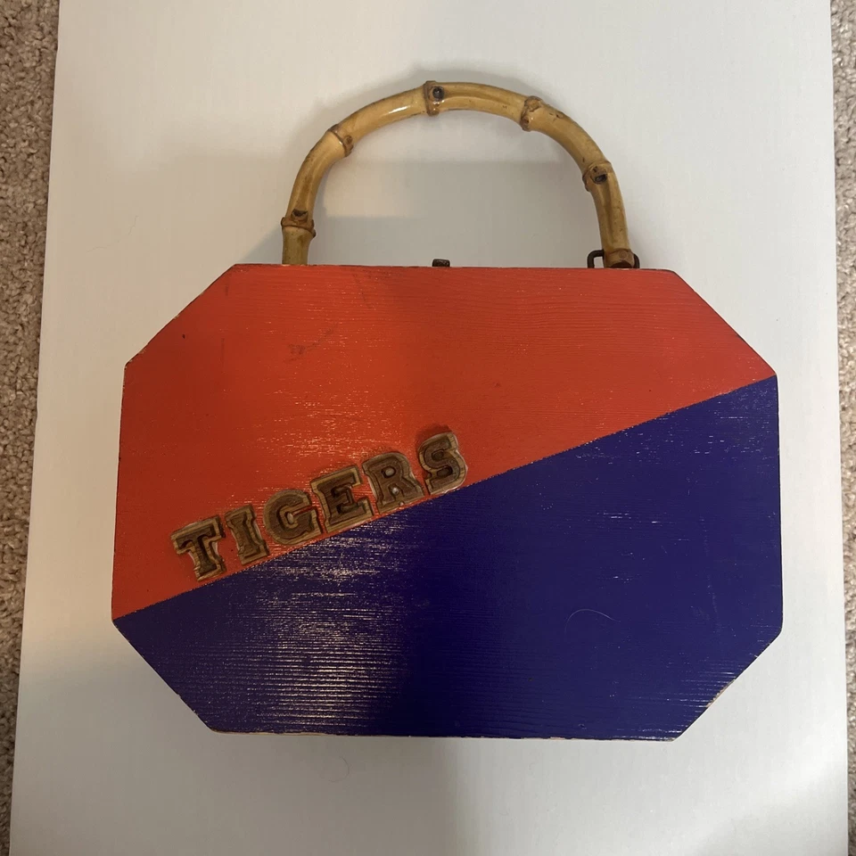 Cartera vintage Clemson Tigers con correa de bambú Foto 2 de 4