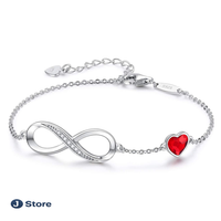 Unendlichkeit Herz Armband Rosegold 925 Silber Edelstahl Valentinstag Geschen