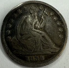 1838 Bent Seated Liberty Half Dime Exact Coin Imaged #SL323