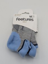 Feetures Max Cushion Men's Size 6-8.5 Golf Socks No Blisters Iron Gray New NWT
