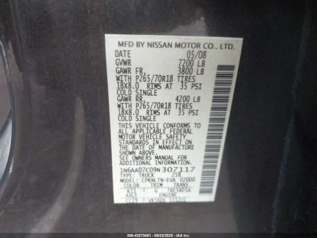 Speedometer Cluster MPH SE Column Shift Fits 09-10 TITAN 970629 - Image 4 of 4