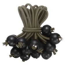 Cordons élastiques pour bâche, 20 pièces avec boules de 4" (kaki/noir)