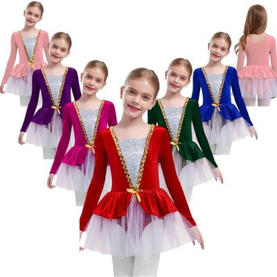 Mädchen Kleid Tanzbekleidung Röcke Leistung Kostüm Wettbewerb Trikot Party Tutu
