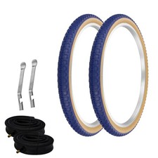 PRO TIRES 24 x 1.75 BLUE/GUM P-104A W/ HEAVYDUTY TUBES TIRE LEVERS