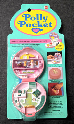 Vintage Polly Pocket 1989 Button s Animal Hospital Bluebird NEW SEALED