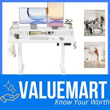 Höhenverstellbarer Schreibtisch mit Monitorständer und Stauraum, 120x60 cm, e...