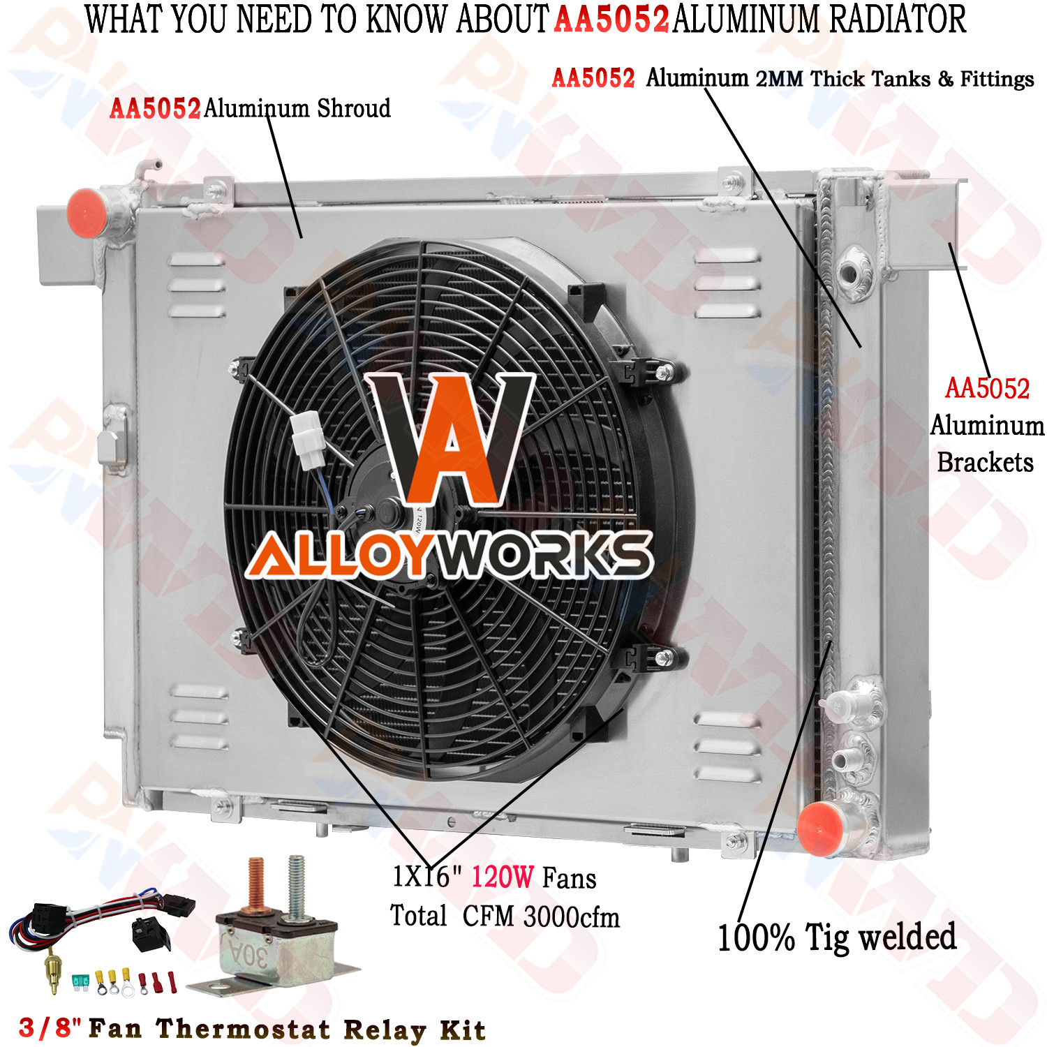 4 Row Radiator For Shroud Fan 1990-2002 00 MERCEDES BENZ SL500 R129 500 SL 5.0L