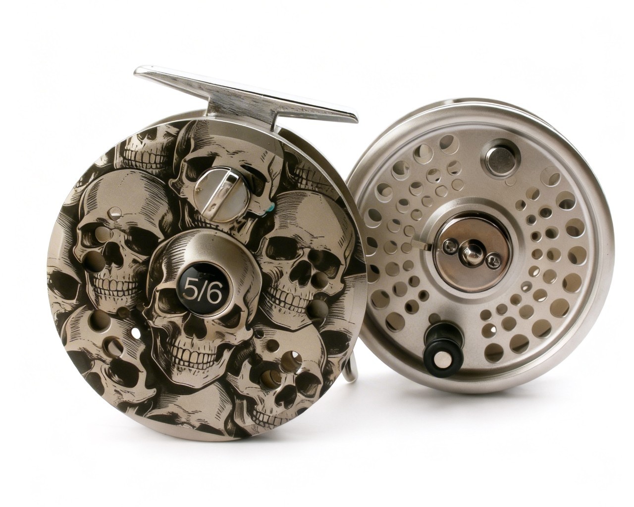 SKULL FACE - Die Cast Aluminum Fly Reel 5/6 WT &bull; Lightweight &bull; Smooth Drag