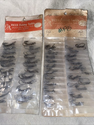 #ad #ad NEW OLD STOCK VTG VICCO Fishing Sz 246 Hooks 24 packs on ea board 240 in all $34.95