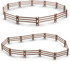 24 PIEZAS Juego de Cercas de Corral de Plástico Accesorios para Estatuillas de Animales de Granja, Pastel