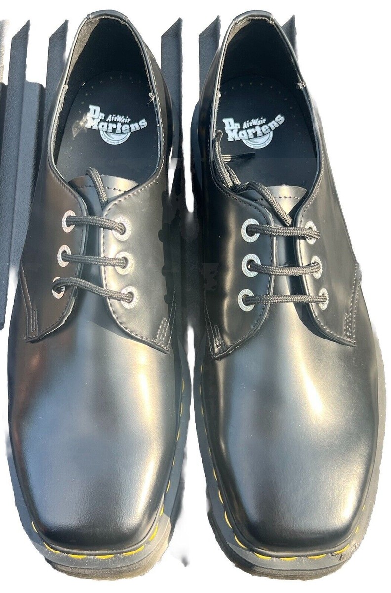 Dr Martens Mens 1461 Quad Squared Black Platform Shoes, Size 13US