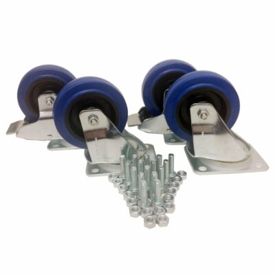 Penn Elcom Castor Kit W/ Hardware 4'' Heavy Duty Swivel and Braked