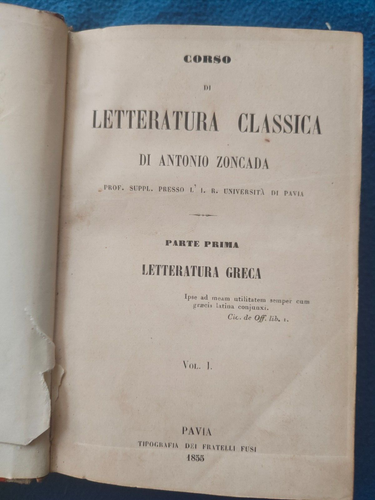 Antonio Zoncada - Corso di letteratura classica - 1855/1858 - Foto 5 di 24