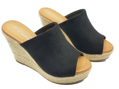 Scarpe sandali ciabatte zoccoli da donna estive con zeppa alta 36 37 38 39 40 41 - Foto 3 di 10