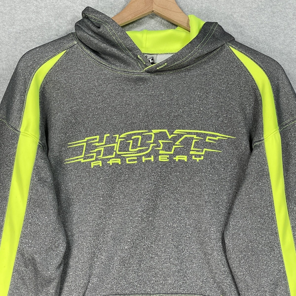 Hoyt Archery Hoodie Mens L Gray Green Hunting Outdoor Long Sleeve