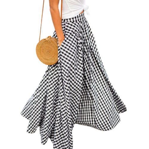 Maxi Skirt Geometric Slim-fitting Draped A-line Skirt Elegant - Picture 1 of 10