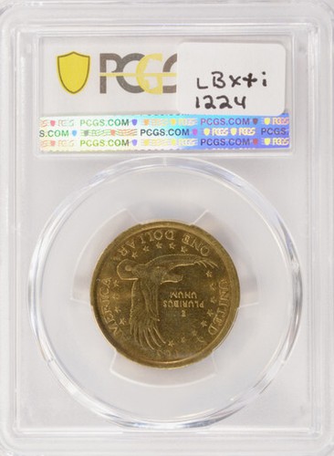 2000-P $1 Sacagawea Dollar Obverse Missing Clad Layer PCGS AU58 - Picture 4 of 4