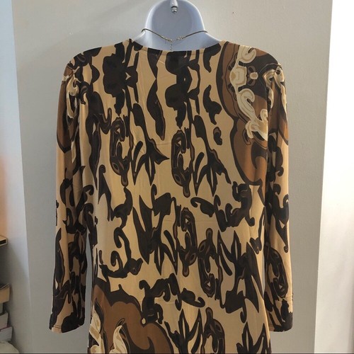 Abito tunica donna taglia grande a extra large nuovo maniche 3/4 floreale autunno - Foto 5 di 6